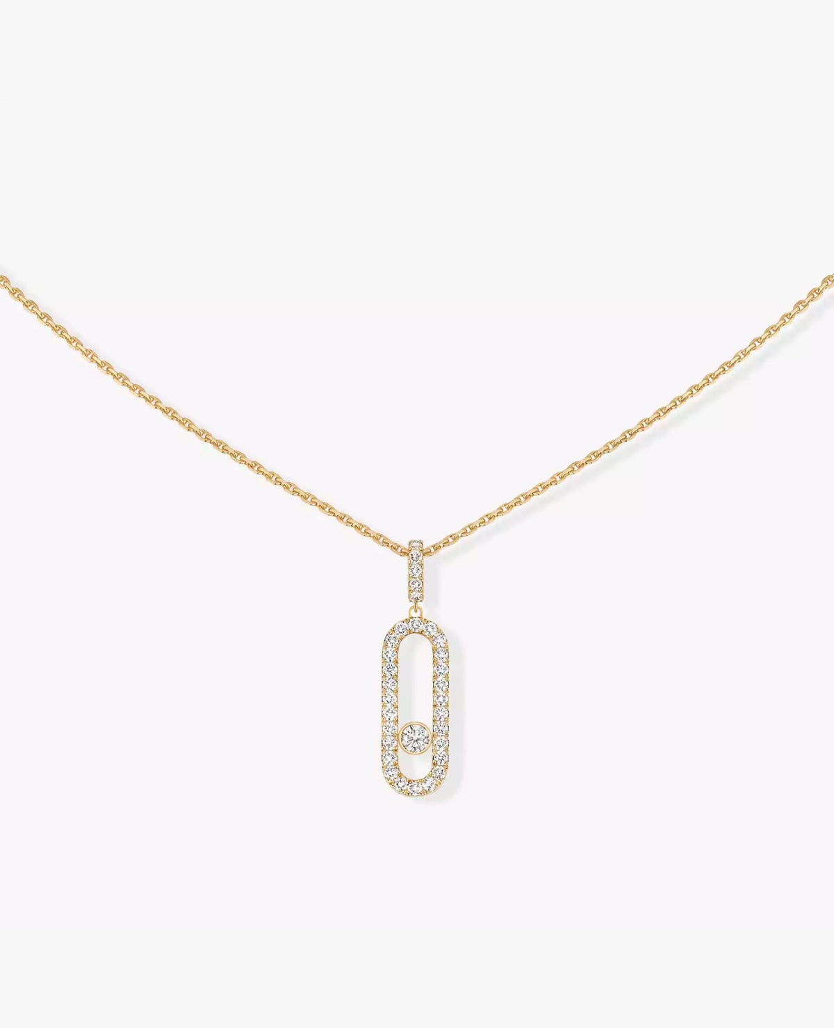 Messika Move Uno Pavé LM Gold Necklace