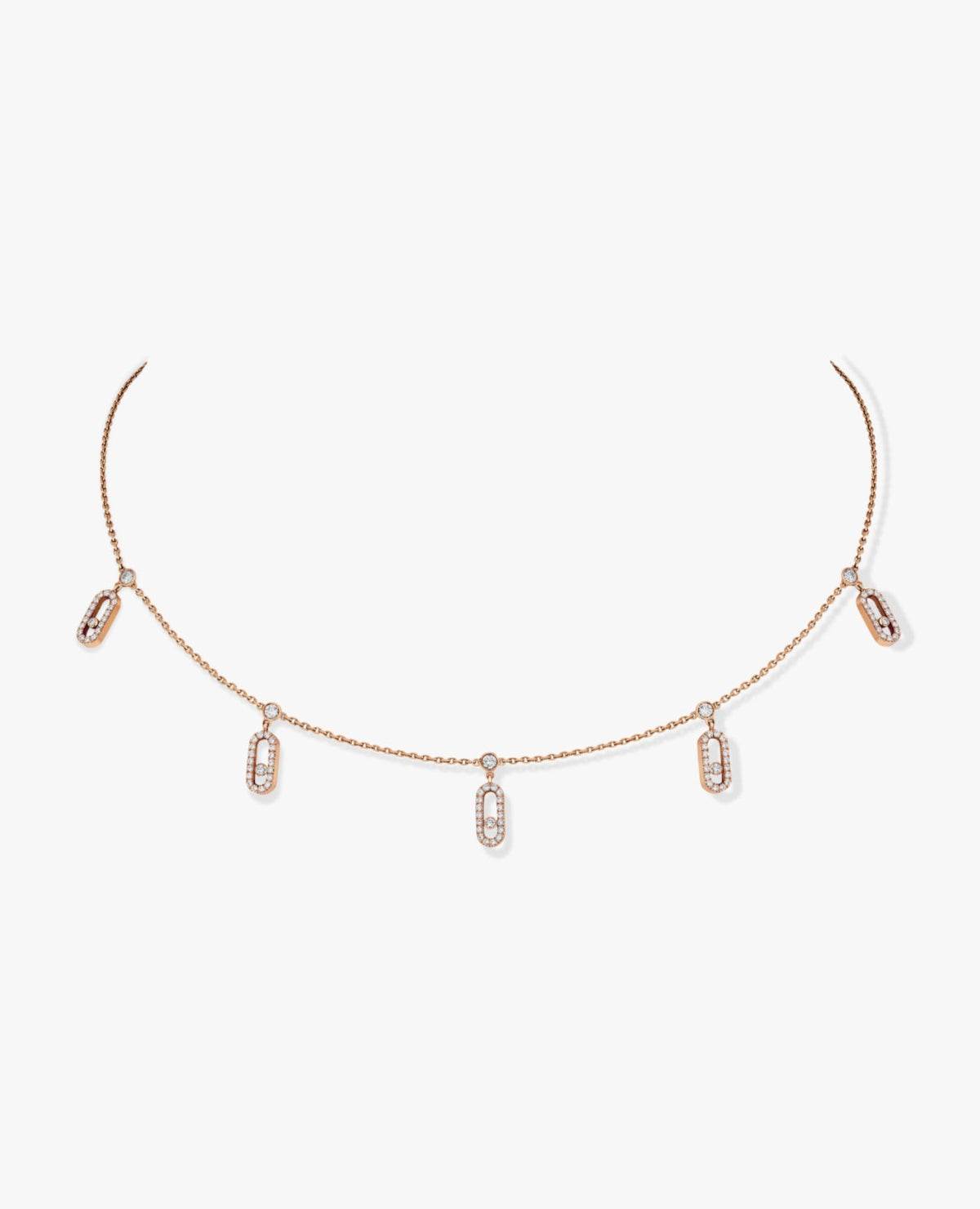 Messika Move Uno Pavé Drop Rose Gold Necklace