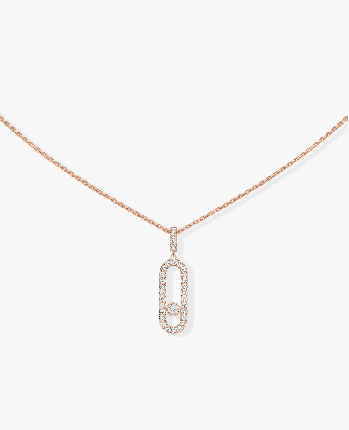 Messika Move Uno Pavé LM Rose Gold Necklace