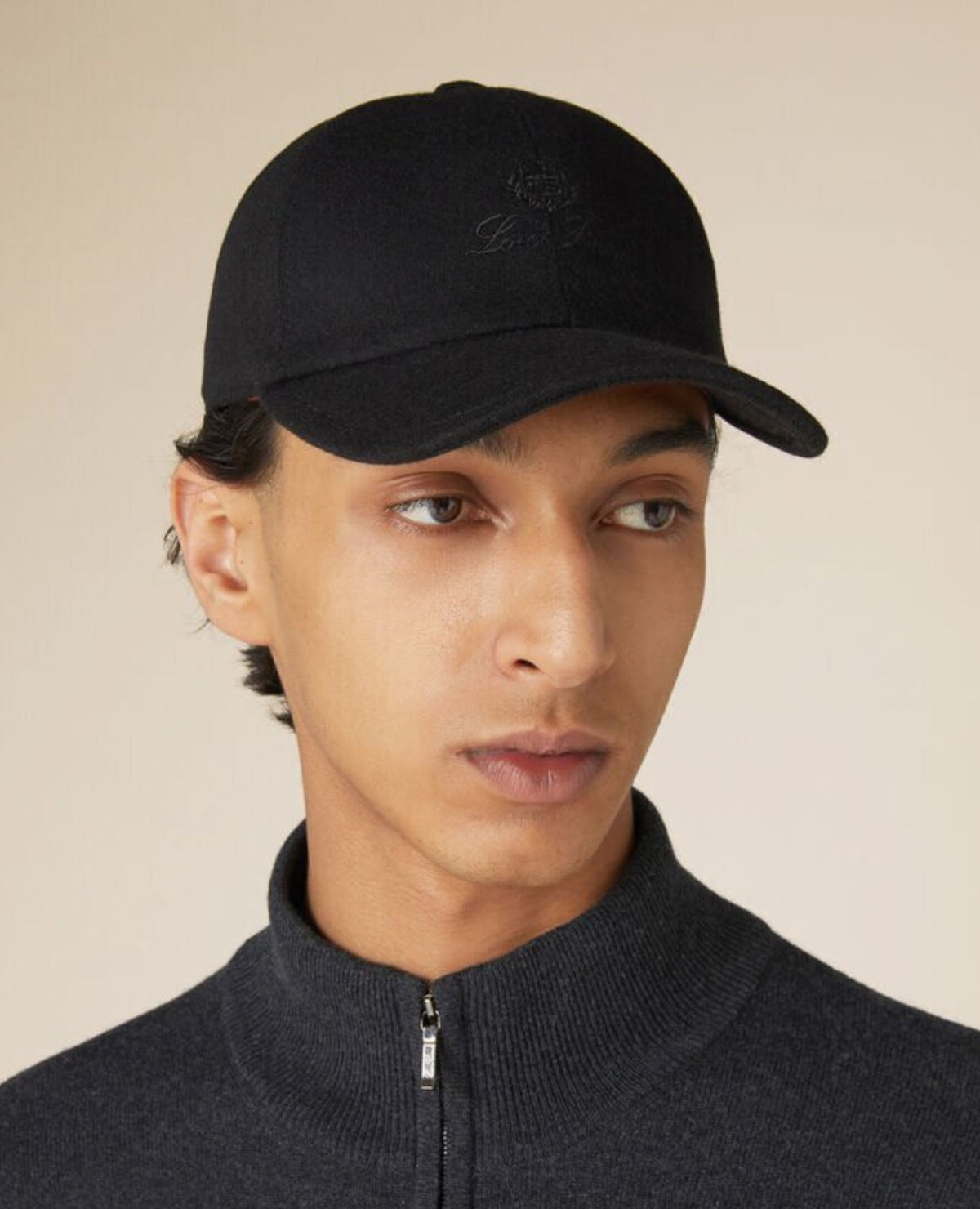 Loro Piana Baseball Cap Cashmere Black