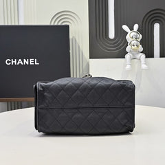 Chanl 26C Mini Drawstring Bag - Black Quilted Lambskin