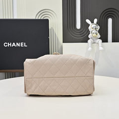 Chanl 26C Mini Drawstring Bag - Beige Quilted Lambskin