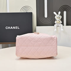 Chanl 26C Mini Drawstring Bag - Light Pink Quilted Lambskin