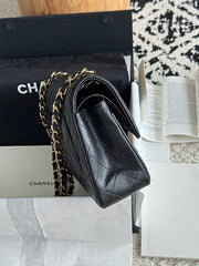 Chanl Classic Double Flap Bag - Black & Gold Hardware