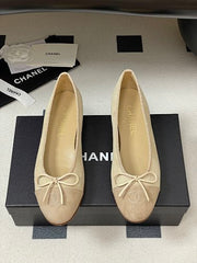 Chanl Classic Ballerina Flats - All Beige Lambskin