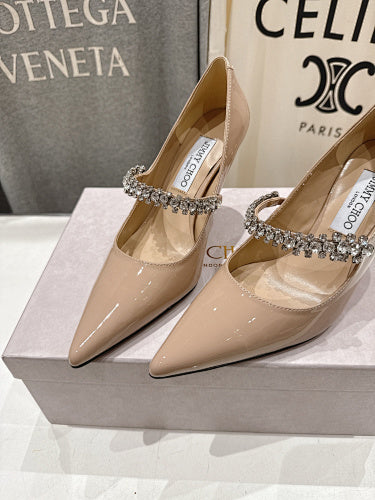 Jmmy Cho Bing 100 Crystal-Embellished Mules - Beige