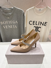 Jmmy Cho Bing 100 Crystal-Embellished Mules - Beige