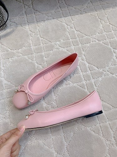 Jmmy Cho Elme Embellished Leather Ballet Flats - Pink