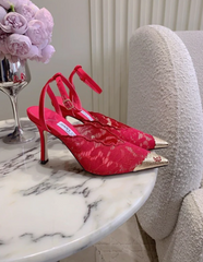 Jmmy Cho Faiz Lace Pumps with Metal Lace