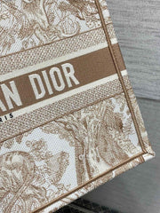 Diour Book Tote - Brown Oblique Canvas (Medium)