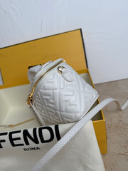 Fend Vanity Mini-Bag - White FF Embossed Nappa Leather
