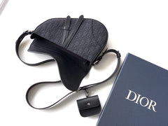 Diour Saddle Bag - Navy Blue Oblique Jacquard