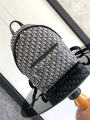 Diour Rider Backpack - Beige and Black Oblique Jacquard
