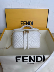 Fend Vanity Mini-Bag - White FF Embossed Nappa Leather