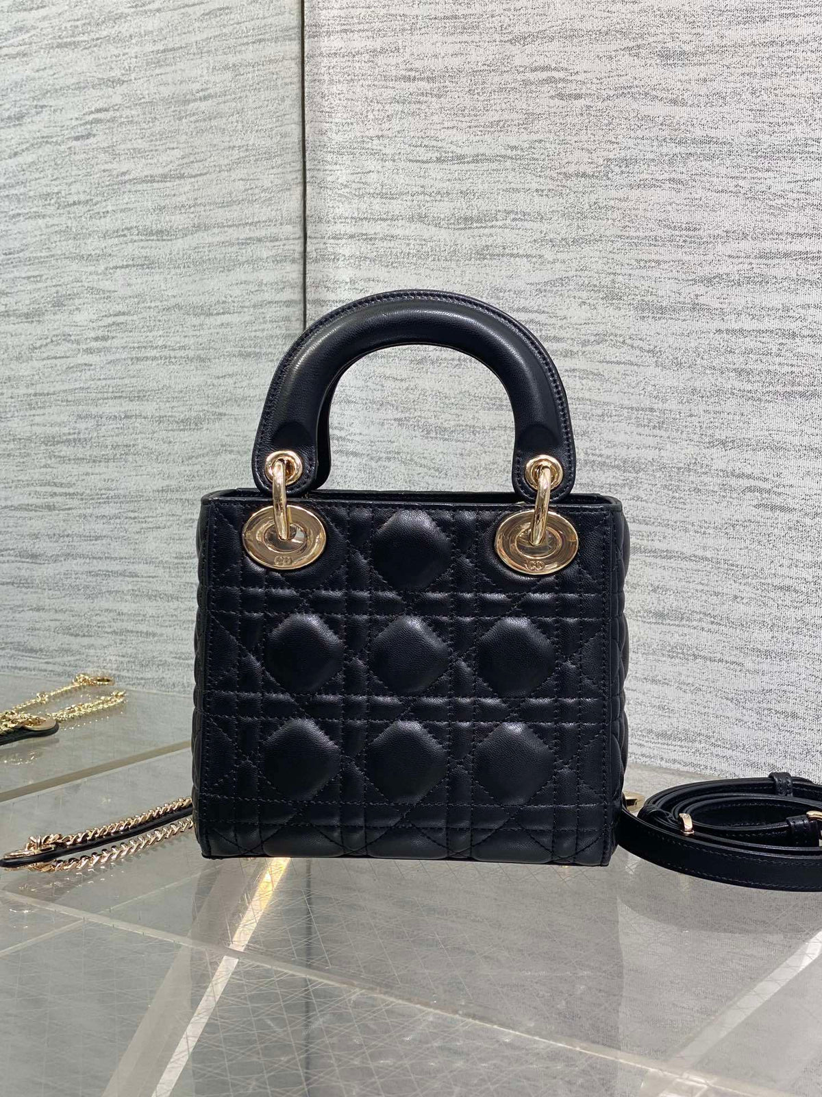 Lady Diour Bag - Black Cannage Lambskin (Medium)