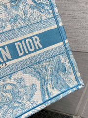 Diour Book Tote - Light Blue Toile de Jouy (Medium)