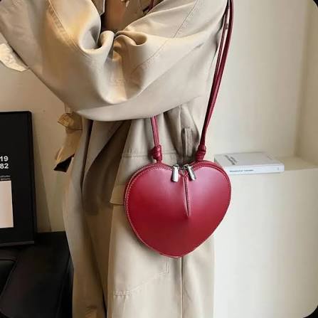 Alaia Lux Calfskin Le Coeur Bag Lacquer Red